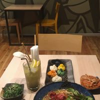 Schabowy ramen plus starters and dimsum  at Vegan AF Ramen in Krakow