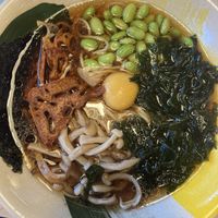Ramen with vegan egg yolk  at Vegan AF Ramen in Krakow