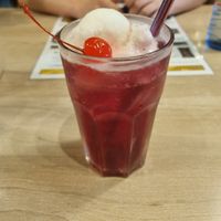 Cherry ice-cream soda at Vegan AF Ramen in Krakow