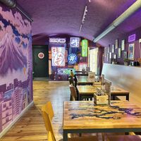 Fun and colourful decoration   at Vegan AF Ramen in Krakow