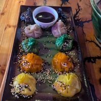 Multi flavored dumplings at Vegan AF Ramen in Krakow