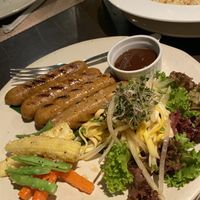 Grilled vegan sausage at Pesce restaurantt  at The Farm at San Benito in Lipa City