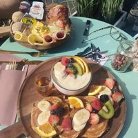 Up: belgian breakfast. Down: vegan breakfast at Sofia in Oostende