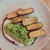 Avocado toast with delicious tofu. at Niki Athens Hotel in Athens