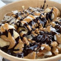 A whole banana with the oatmeal   at Ohana Food Co in Flagler Beach