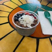 blue tropic smoothie bowl at Ohana Food Co in Flagler Beach