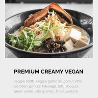Screenshot of online menu at Obu Ramen House in San Jose