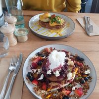 Eggs benny and pancakes at The Glen Melbourne in Elsternwick