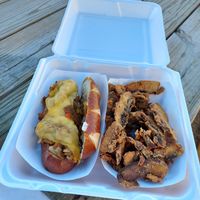 Philly and fried portobello at Earth's Harvest - Food Truck in Springfield