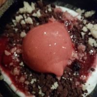 Rhubarb, rose, sour cherry parfait at ZA ZA TA in Fortitude Valley