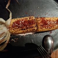 Charred sweet corn, tahini, Aleppo at ZA ZA TA in Fortitude Valley