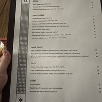 Menu  at ZA ZA TA in Fortitude Valley