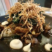 Black lentil and mushroom manti, fable ragu with celery root and cavolo nero. The winning dish of the night!  at ZA ZA TA in Fortitude Valley