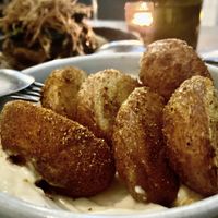 Triple cooked crispy baked potatoes, batata harra. Easily the best baked potato dish I’ve ever tasted  at ZA ZA TA in Fortitude Valley