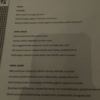 Menu  at ZA ZA TA in Fortitude Valley