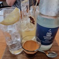 Whisky sour, espresso and water at MUM & DAD in Kiel