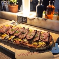 Pinsa alla salame vegan (extra mushrooms) at Vapiano in Dusseldorf