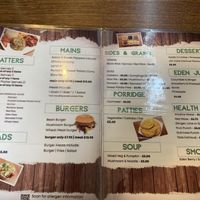 Menu (didn’t include lunch specials which run 12-2 on weekdays)   at Eat of Eden in South West London