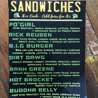 sandwich menu! at Broccoli Bar in Burlington
