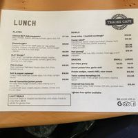 Menu 2 at Tracks Cafe in Queenstown