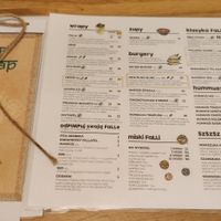 Menu at Falla in Katowice