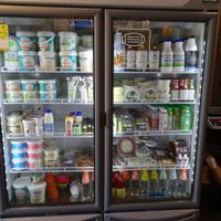 plant based milks, yoghurt and cheeses at Frutos & Semillas in Medellin