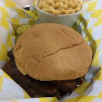 Brisket Sandwich with Macaroni and Cheese Side at Mattie's Foods in Kansas City