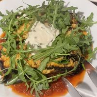 Eggplant Lasagna. Please make sure you want vegan version w/out cheese. Also please note that there are no lasagna pasta in it, just eggplant😄 at local EAT in Seoul