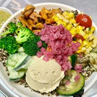 Power Bowl with the yogurt harissa dressing on the side (vegan as-is)   at Piada Italian Street Food in Washington Township