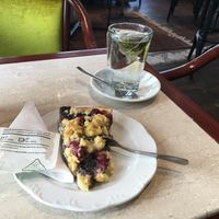 Vegan pie and tea at Café Lebenslust in Rothenburg Ob Der Tauber