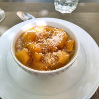 Rice in hazelnut milk and fruits at IZBA in Perigueux