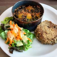 Potato and spinach gratin at IZBA in Perigueux