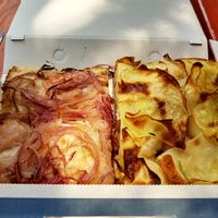 Onion and potato slice at Staglio in Lugano