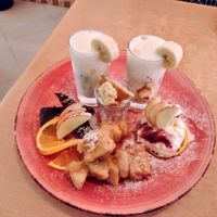 Dessert for 2, combination of 5 small desserts. at Marie e Oli's in Armacao De Pera