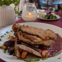 Vegan seitan cordon bleu , it exists, it’s good and here’s where you find it!  at Marie e Oli's in Armacao De Pera