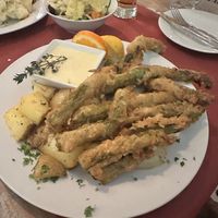 Asparagus in tempura   at Marie e Oli's in Armacao De Pera