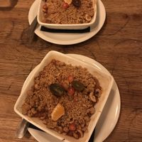 Crumble fruits noisette at Soya Cantine Bio in Paris