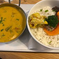 I think I ordered the curry  at Soya Cantine Bio in Paris