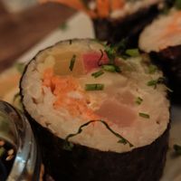  Makis x 6 pieces & tamari sauce

nori leaf, semi-complete rice, fresh “tuna” or “salmon” (konjac, microalgae), avocado, seasonal raw vegetables, low-fat soy yogurt mayon at Soya Cantine Bio in Paris