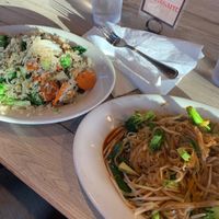 vegan pad thai add broccoli and #27 thai fried rice both AMAZING  at Fresh & Natural Thai Kitchen in Sedona