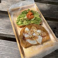 Apple and avocado toast .  at Happy Bowls in Chatan