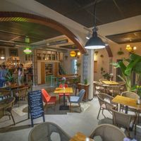 The restaurant is in a gorgeous modernist building with a very eclectic and homy decoration. at MESTIZA in Valencia