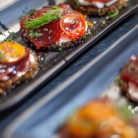 Pickled Beetroot on rye bread at MESTIZA in Valencia
