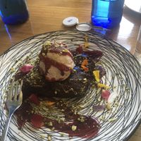 Brownie with ice cream  at MESTIZA in Valencia