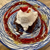 Brownie with homemade Ice Cream  at MESTIZA in Valencia