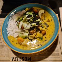 Massaman curry with rice at MESTIZA in Valencia