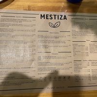 Menu  at MESTIZA in Valencia