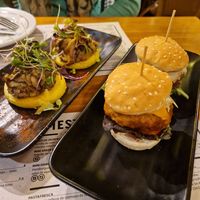 LHS = mini open-top arepas  at MESTIZA in Valencia