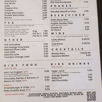 Drinks menu at Needlemakers in Lewes