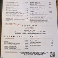 Menu at Needlemakers in Lewes